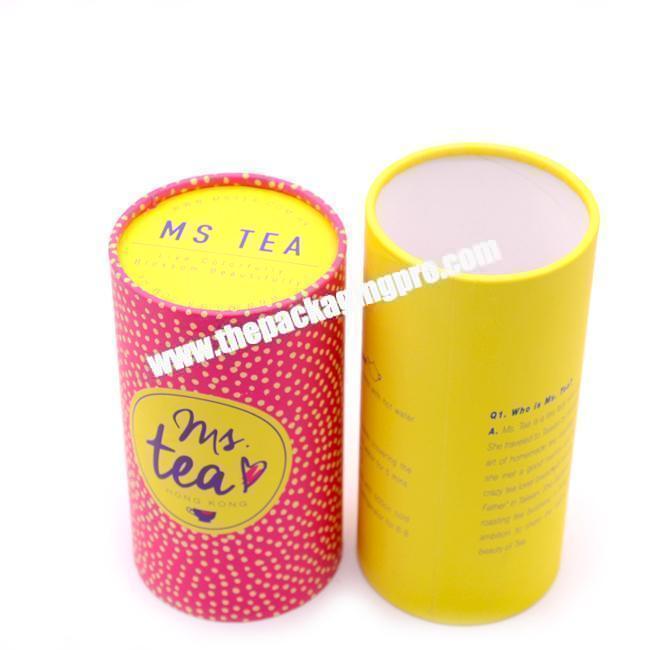 Biodegradable food packaging airtight food grade paper tube package with aluminum foil food paper tube for tea package