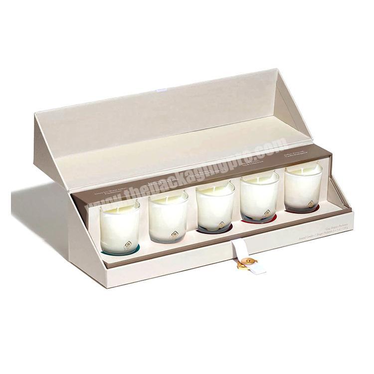 Luxury cardboard candle packaging boxes gift boxes with logo for candle