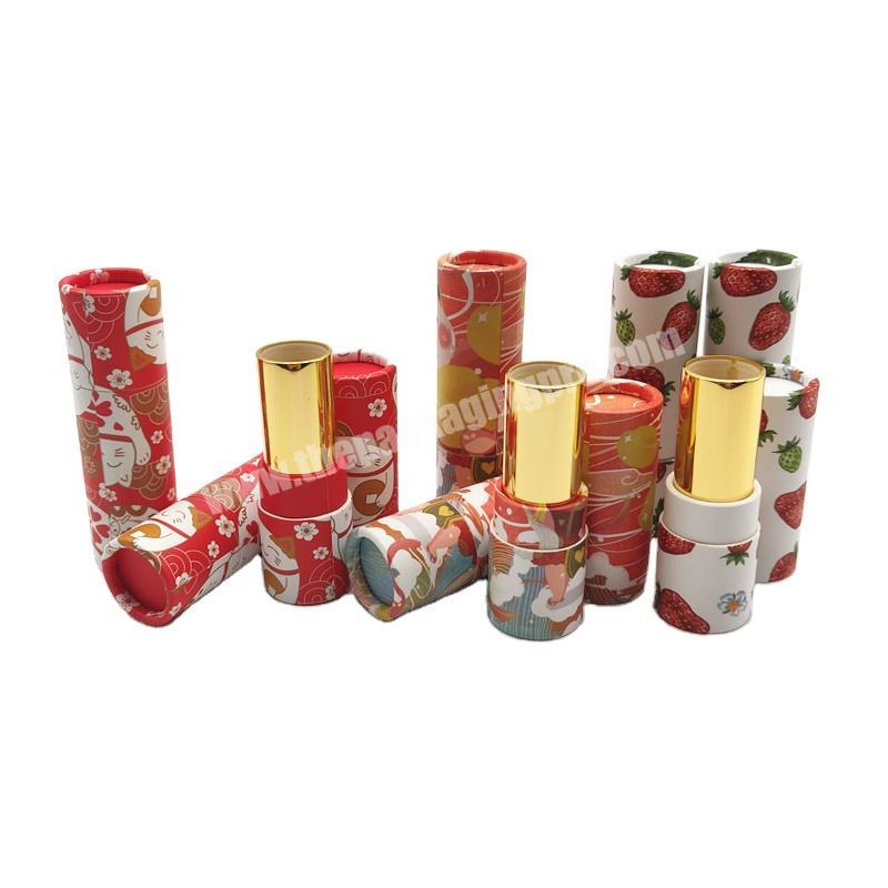 Custom Printed Paper Cardboard Packaging Tube Packaging For Lipstick Lip balm Solid Perfume