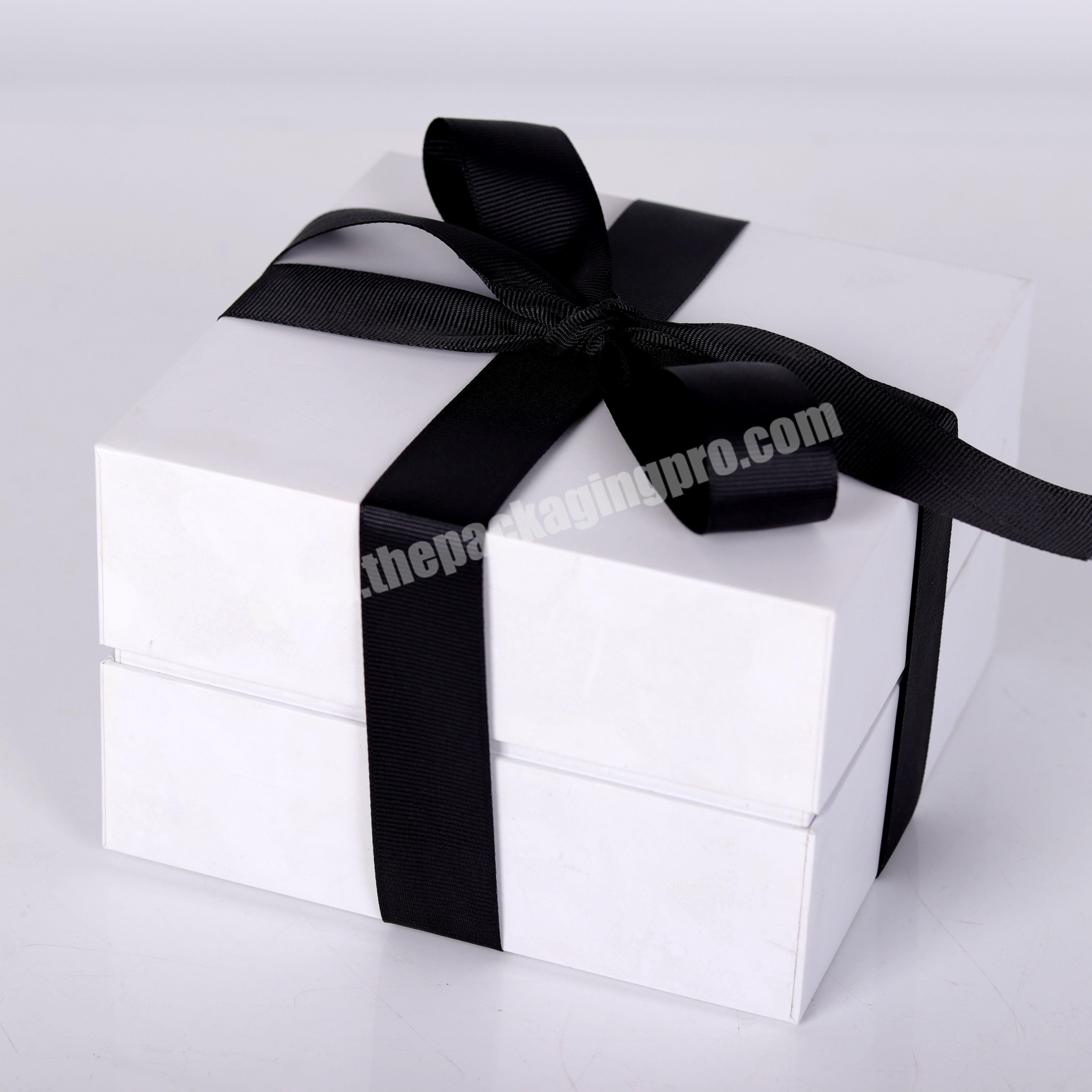 Luxury custom square white cardboard gift box lids and high gloss white cardboard boxes packaging