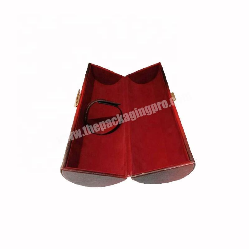 Luxury handmade Leather red wine box round tube wine gift box single bottle wine box