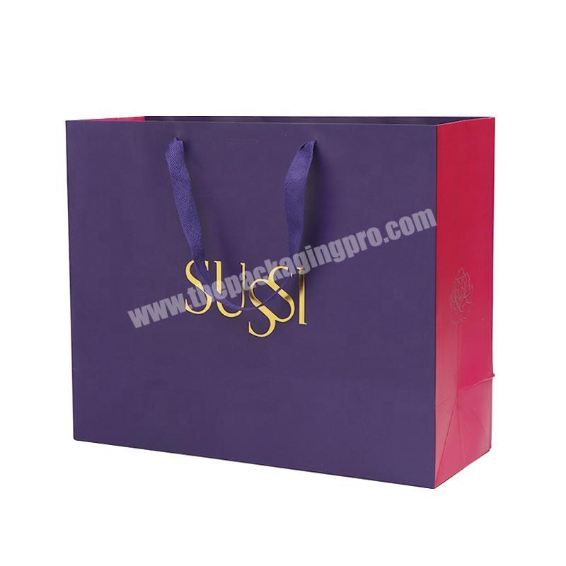 Luxury high quality custom logo flat paper handle customized design shopping bag
