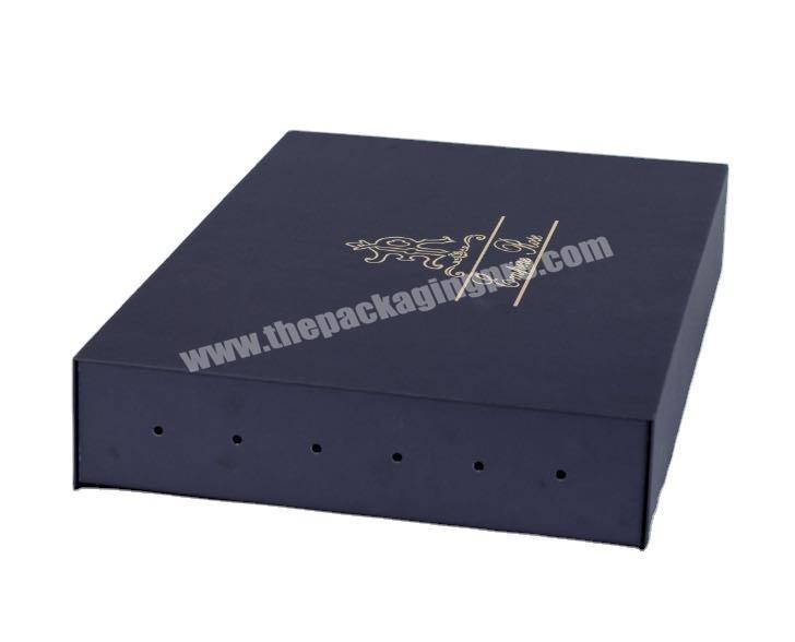 Luxury large book type flower box rose gold hot stamping logo paper gift box with ribbon