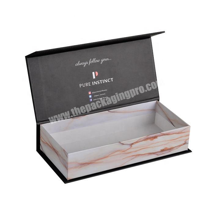 Luxury wig and cosmetic packaging boxes rose gold foil stamping high end quality hair extension packaging boxes