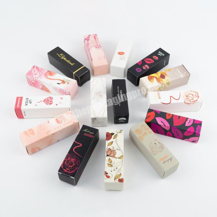 MOQ 100pcs Lipstick Cosmetic Custom Print Packaging Boxes UV Logo