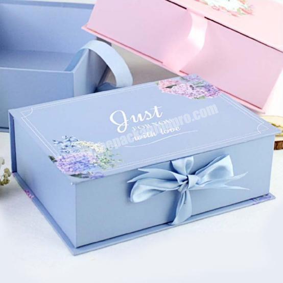 Magnet folding boxes with ribbons luxury gift boxes for gift packaging  boxes