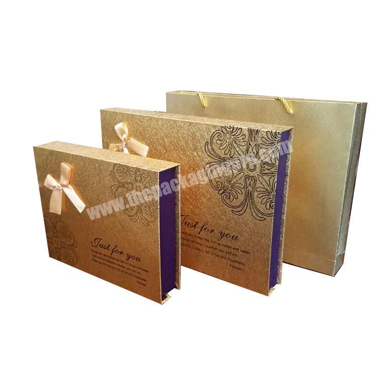 Magnetic magnet cardboard luxury wedding packaging cmyk printing candy chocolate box