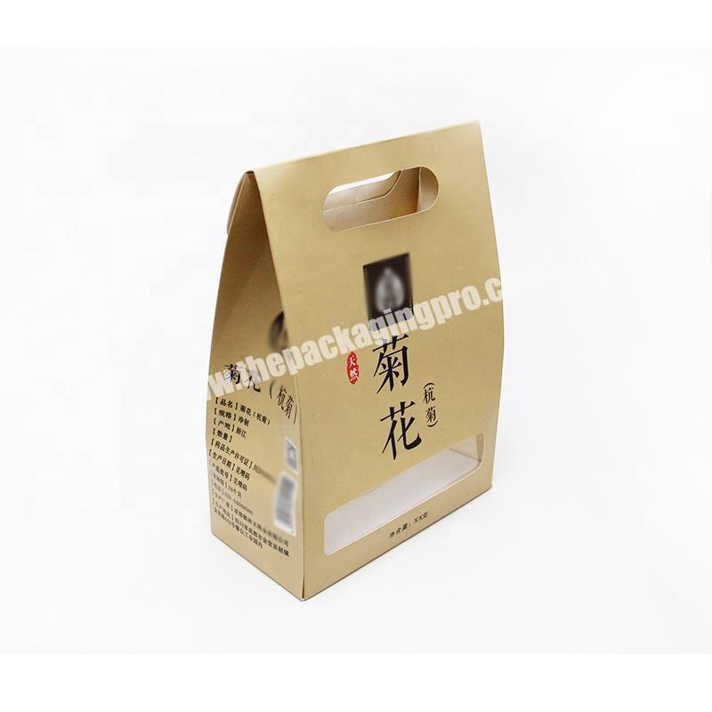 Customized Kraft Paper Bags for Food with Clear Window Packaging