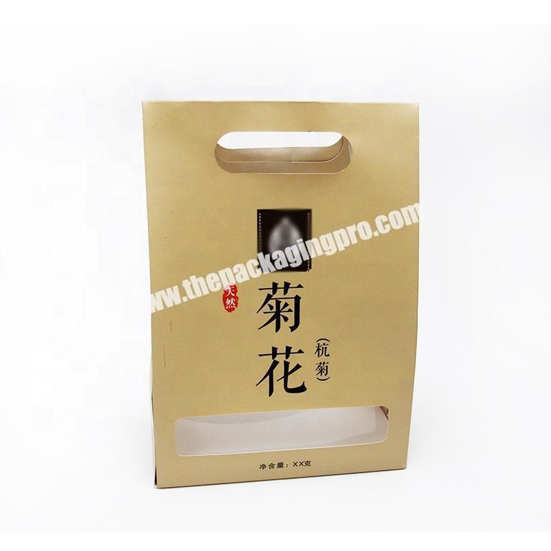 Custom Size Handle Printing Tea Exquisite Paper Bag Packaging Boxes With Window