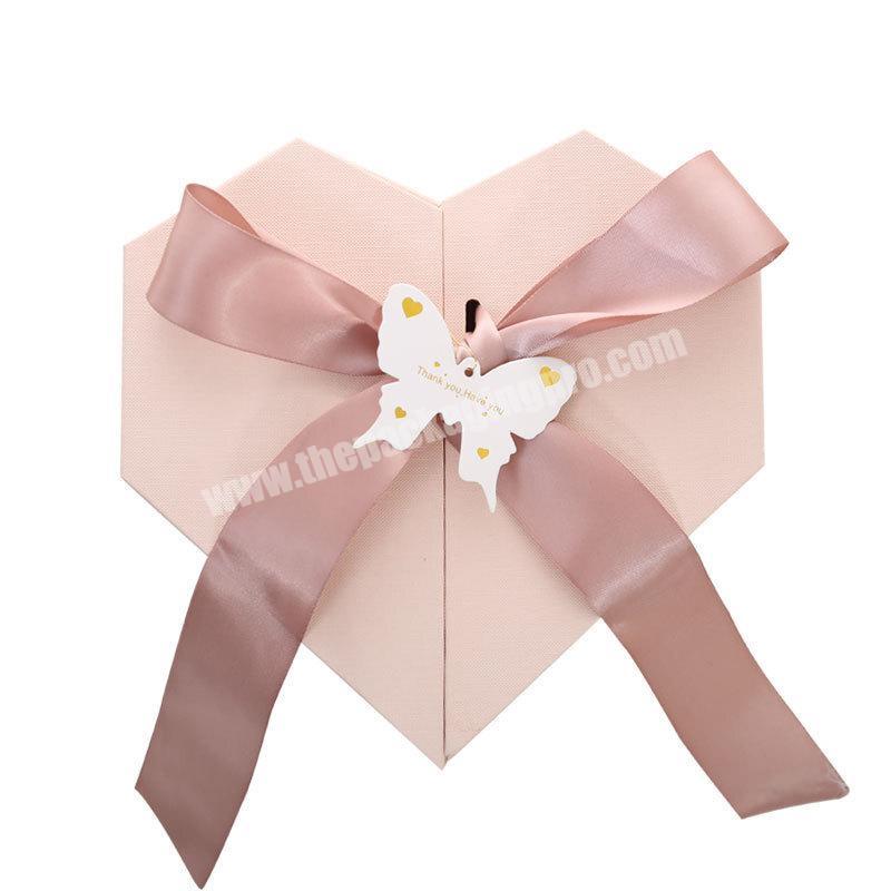 Manufacturer Luxury Chocolate Flower Custom Heart Shaped Cardboard Gift Box Set With Printed