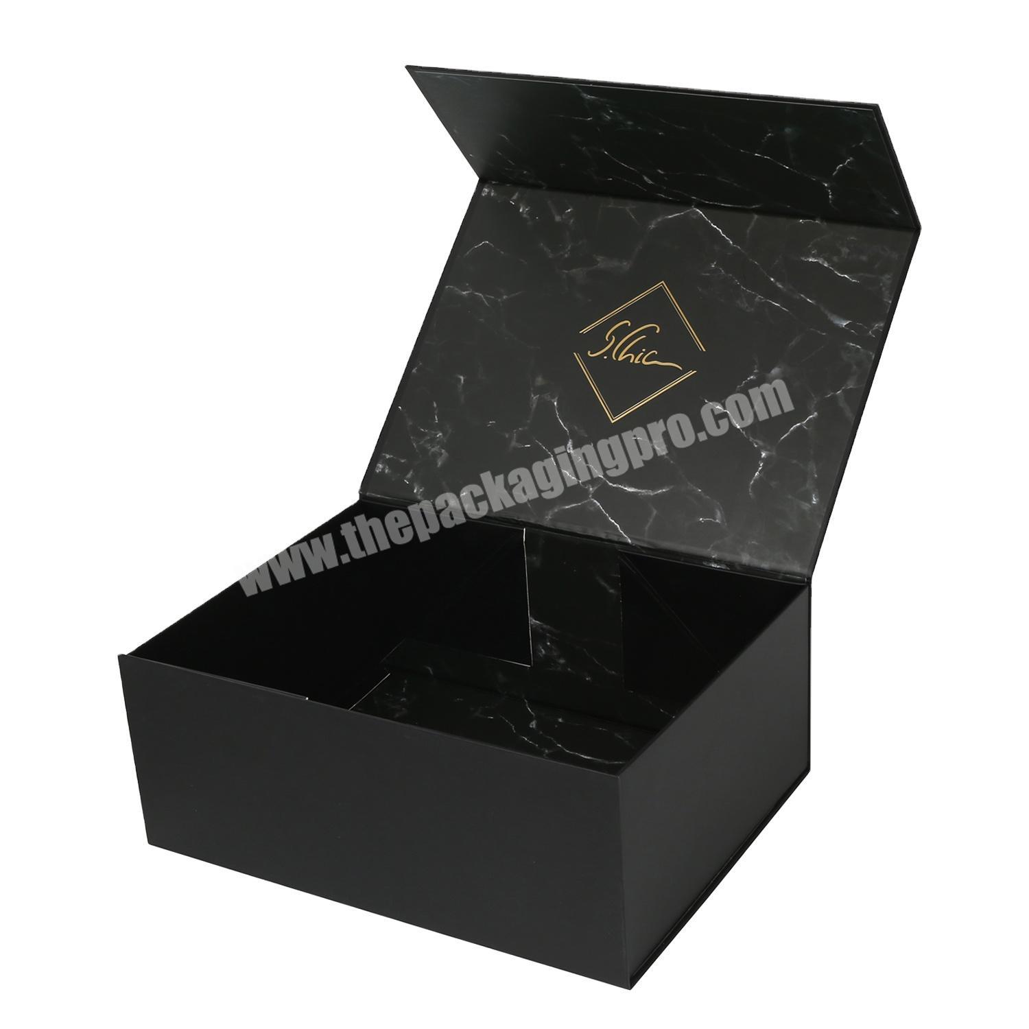 Manufacturer luxury magnetic closure boxes marble printing packing boxes custom foldable gift packaging box