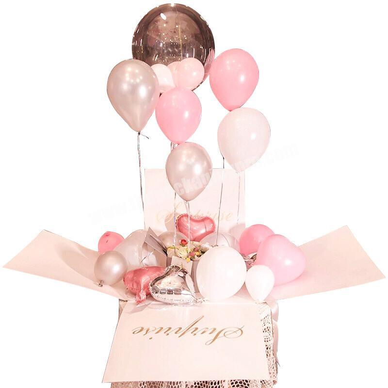 Manufacturers supply custom surprise box large birthday gift box creative confession balloon pink bobo ball box