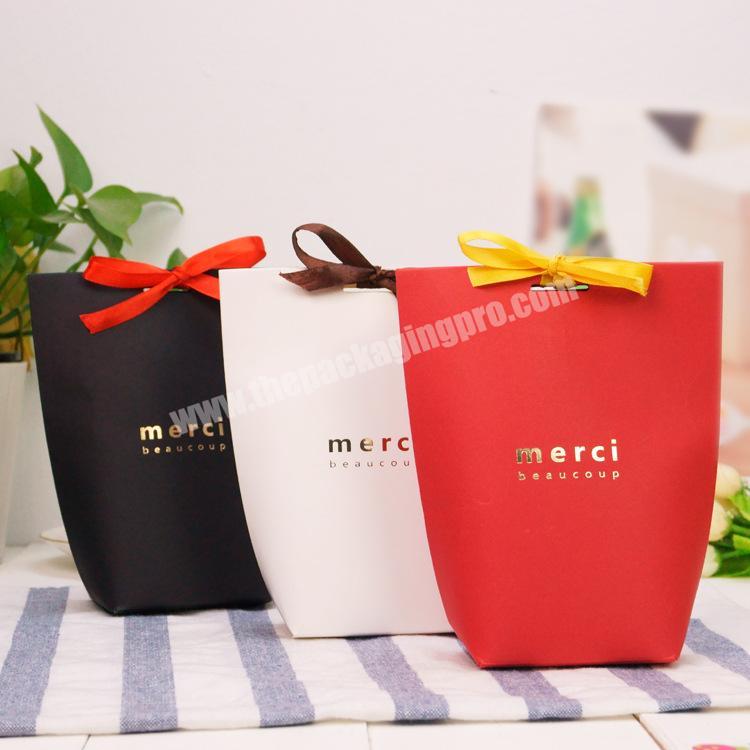 Merci Small Paper Packaging Favor Wedding Candy Gift tie box custom