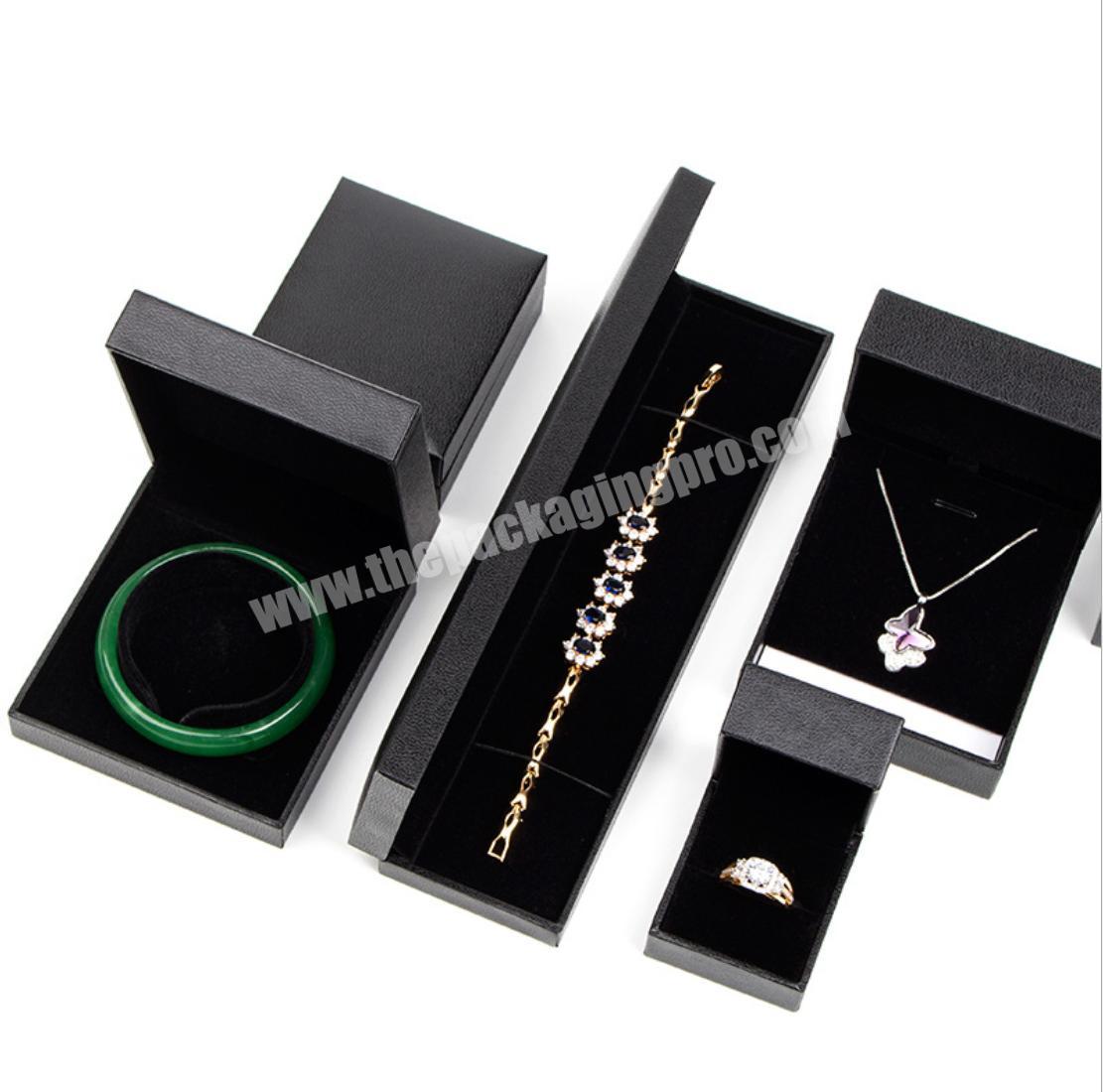 Mini Luxury Style Custom Jewellry Necklace Earring Storage Kraft Black Magnetic Jewelry Paper Packaging Box