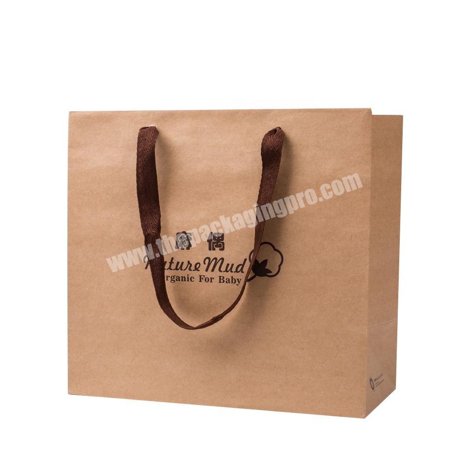 Modern Style Brown Paper Bag Customized Thick Kraft Paper Bag with Handles