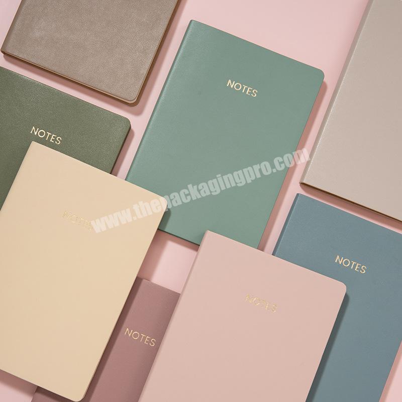 Morandi korean style personalized a5 size leather cover diary notebook