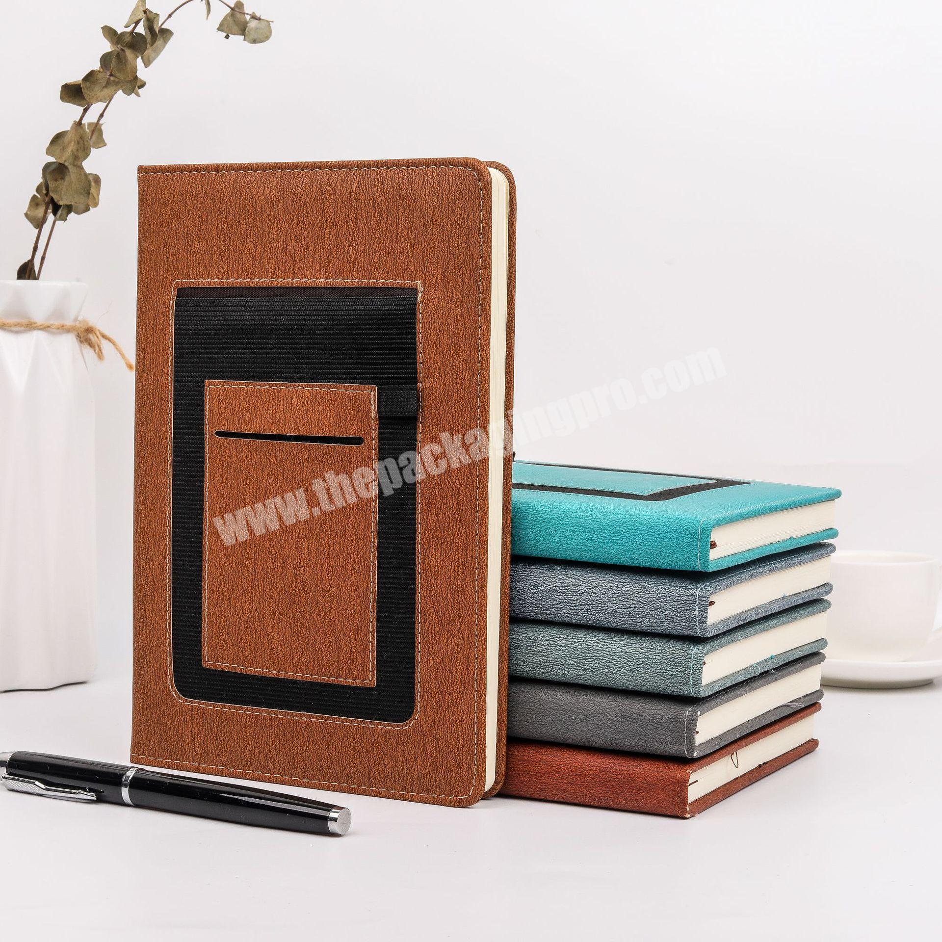 Multifunction office business a5 pu leather journal notebook with pocket