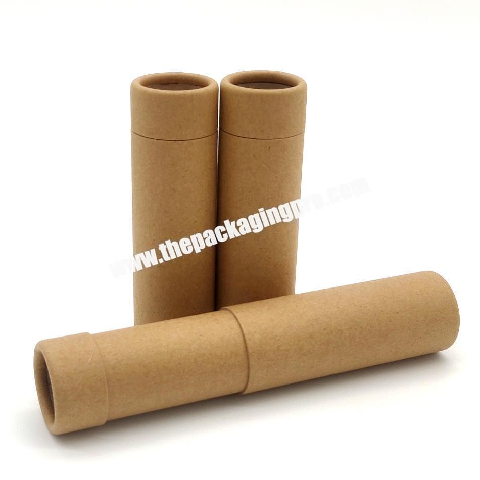 2.5oz biodegradable deodorant stick container paper tube Packaging with oil resistant paper for skincare lip balm  75g brown