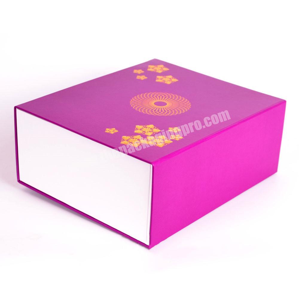 New arrival retail purple shoe gift shipping boxes folding costumize boxes with gold embossing logo