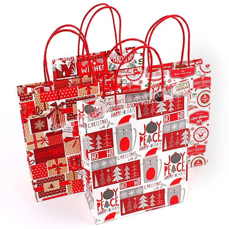 New design OEM recycle shopping boutique packaging paper christmas tote gift bag