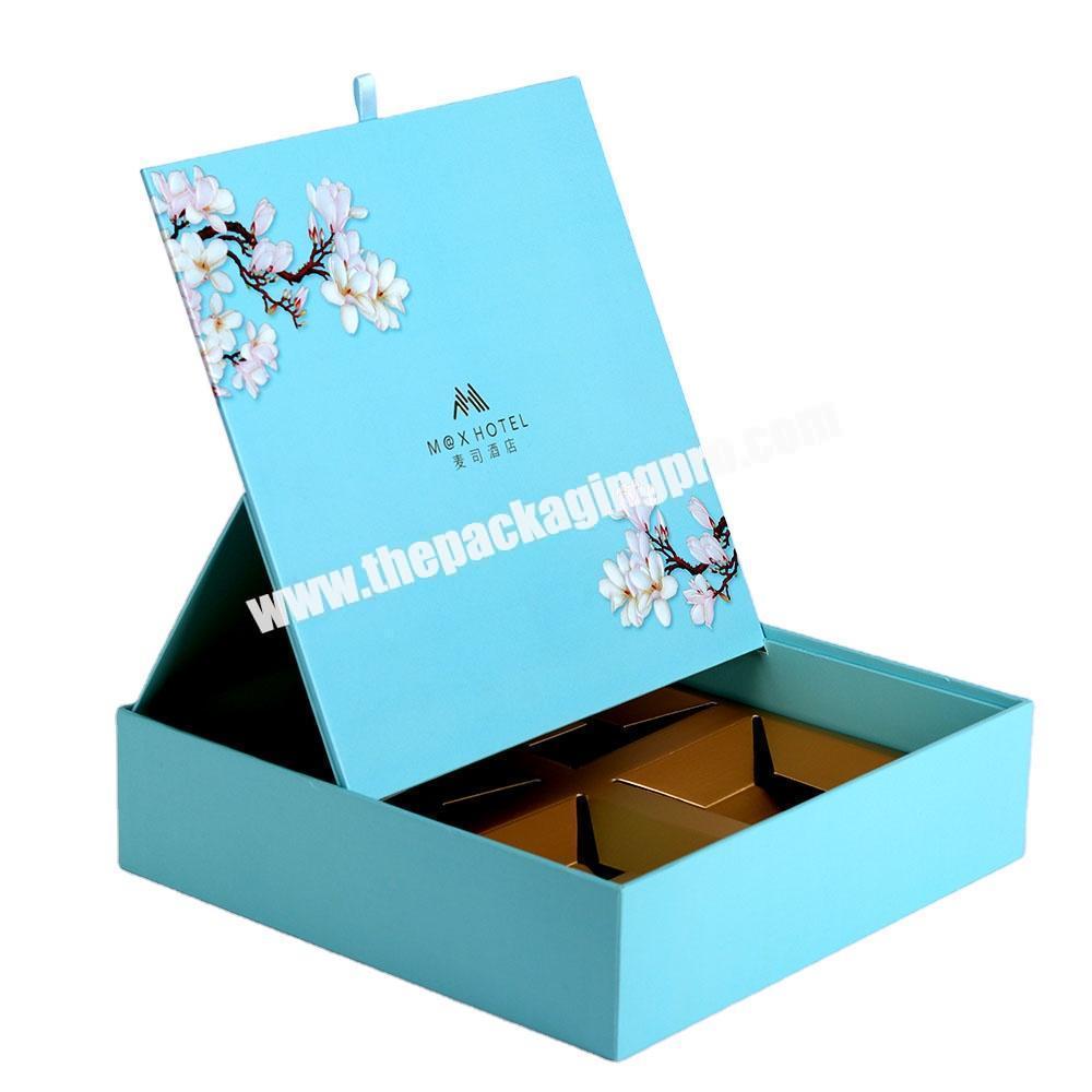 New design biodegrable cardboard dessert box cheesecake cookies sliding gift box packaging with inserts