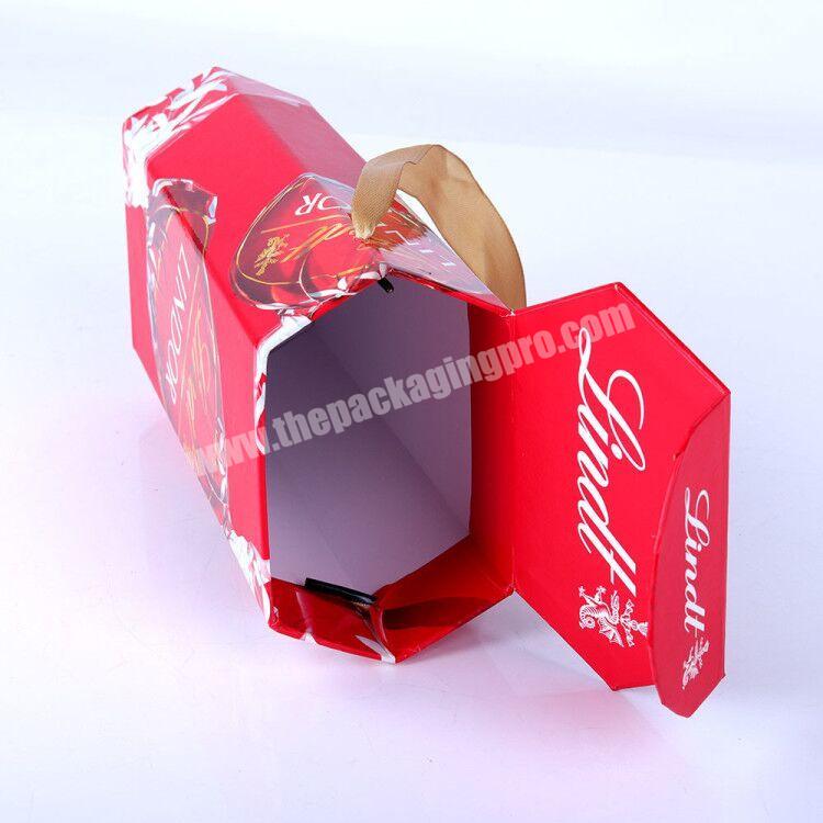 New design decorative wedding candy chocolate red gift boxes packing with handle