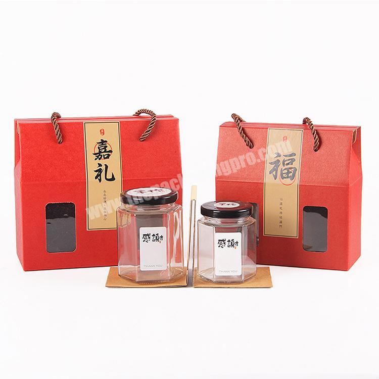 New luxury cardboard chinese paper gift suitcase box packaging with rope