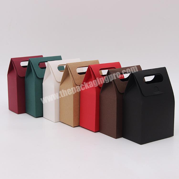 OEM Custom Paper Packaging Kraft brown Wine Candy Box With Handle colorful