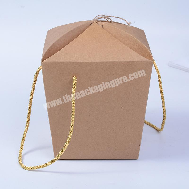 OEM Unique Design Kraft wedding favor party Brown Paper Candy Gift packaging boxes With Hemp Rope