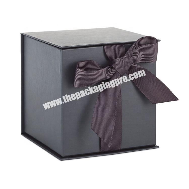 OEM cardboard empty candle gift box with insert black candle boxes kraft candle accessories set in box