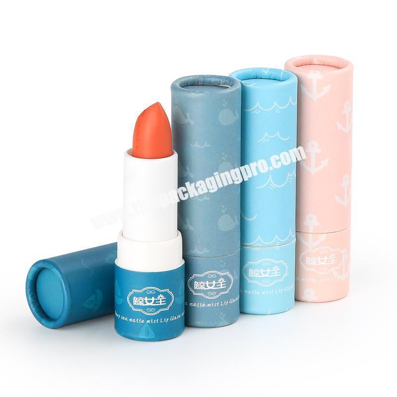 OEM design eco friendly cylinder packaging screw up cardboard lip balm tube paper lipstick tube