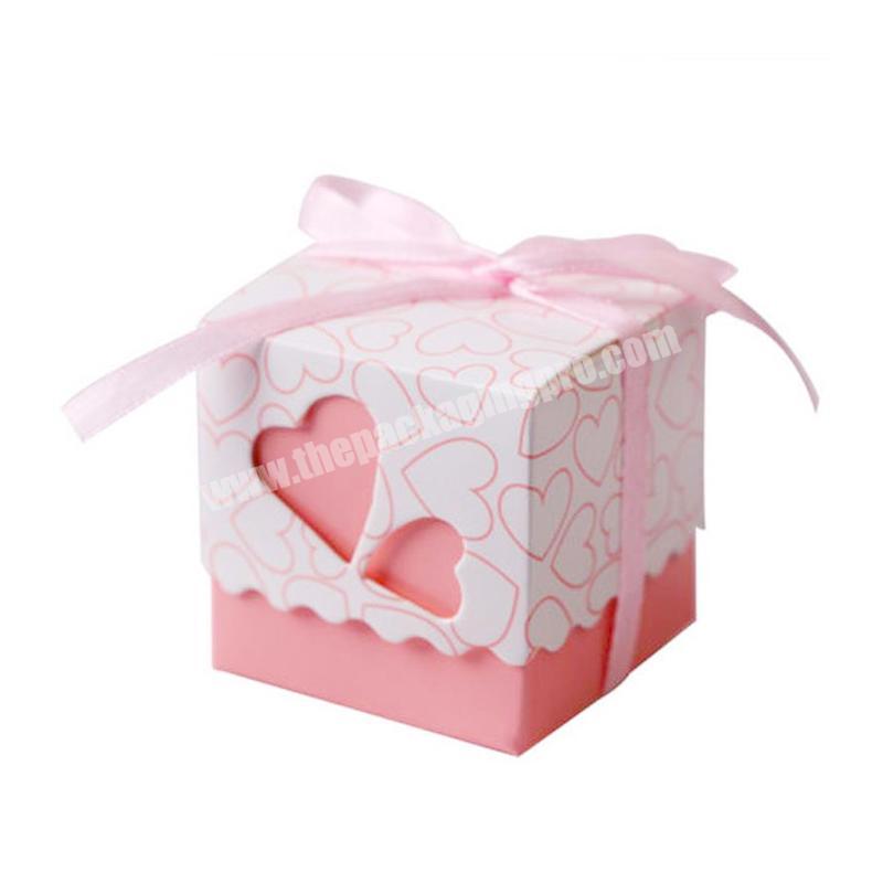 OEM pink heart weddign candy chocolate wedding candy paper suitcase gift box