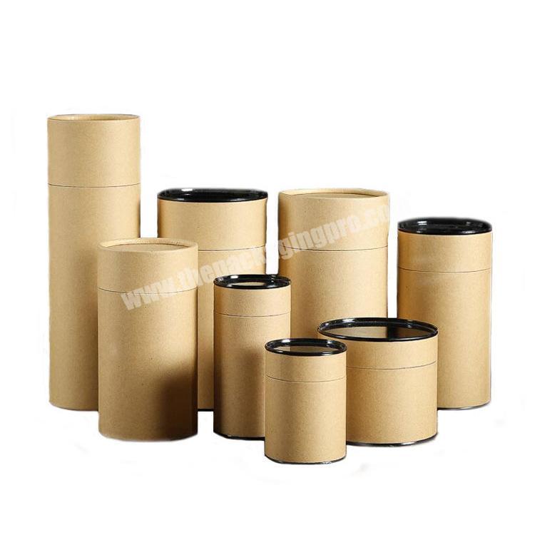 Oem brown paper craft tube durable wrapping paper tubes eco friendly flower tea cylinder kraft paper tube