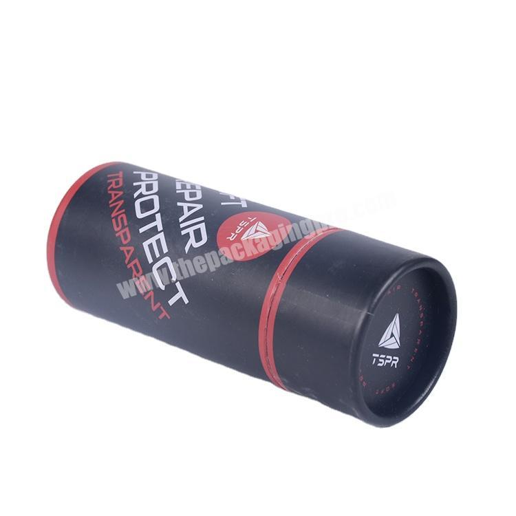 Outside And Inner Full Black Waterproof Paper Can T-Shirt Paper Tube With Foiling Logo