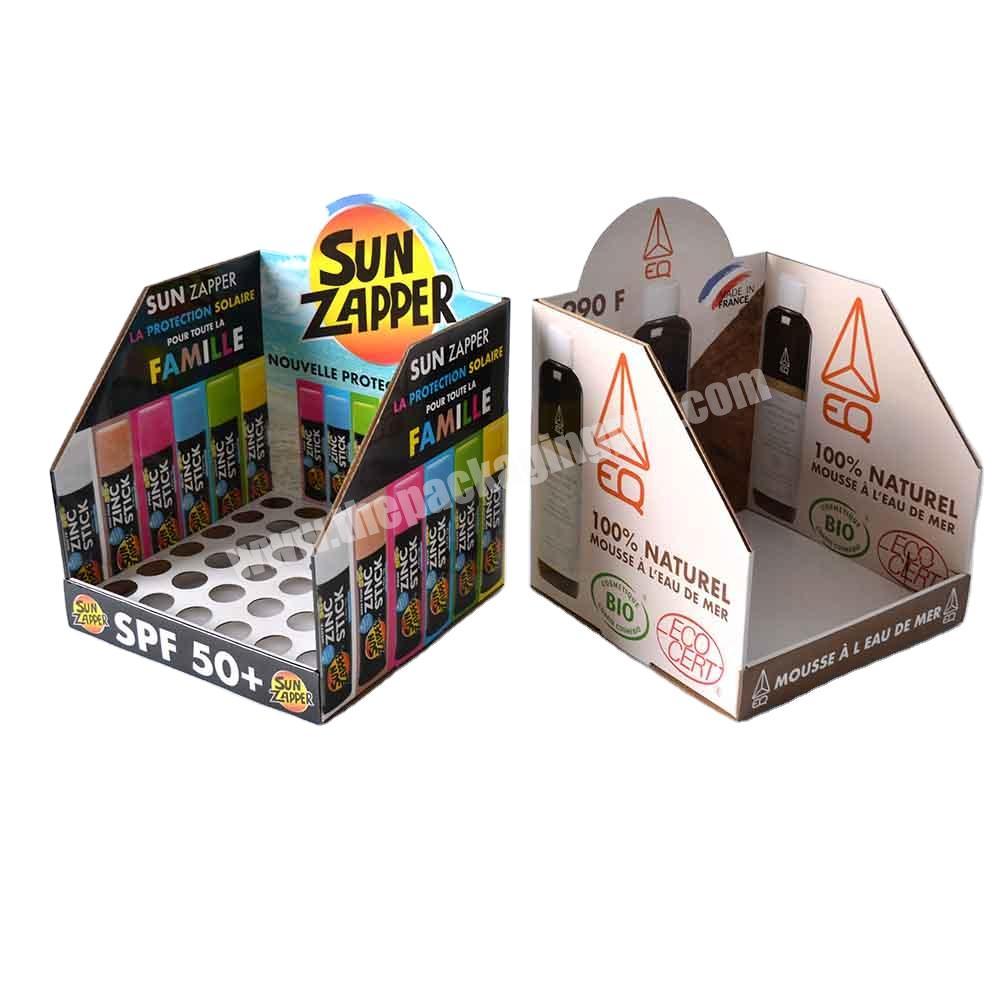 PDQ for  Sunscreen, essential oil, lipstick Promotional cardboard display boxes/ cardboard counter display /PDQ/Supermarket
