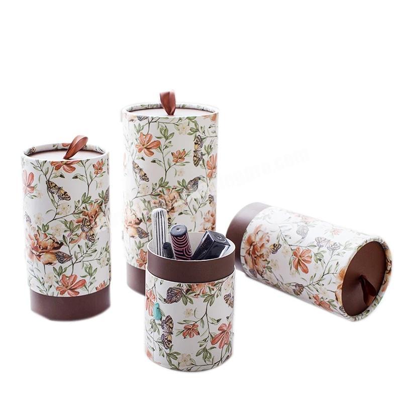 Packaging Round Tea Box Kraft Paper Wedding Favors Birthday Candy Cookies Christmas Party Suitcase Cans paper tube