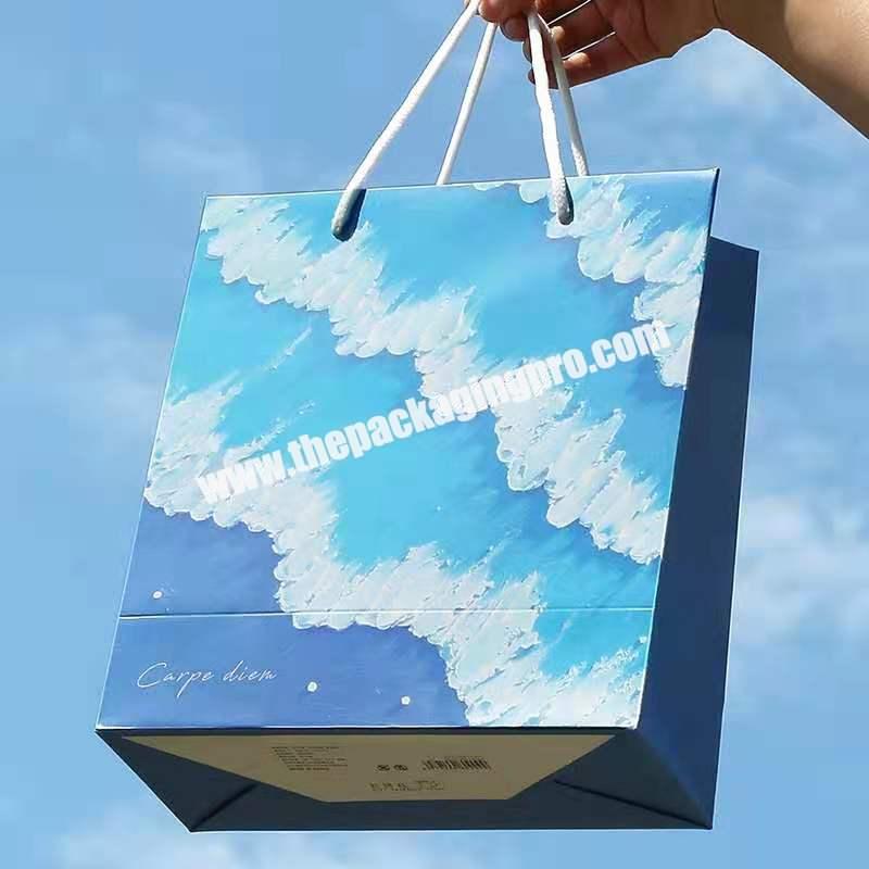 Painting Paper Bag Colorful Bright Bag flower paper bag packaging boxes for handbags