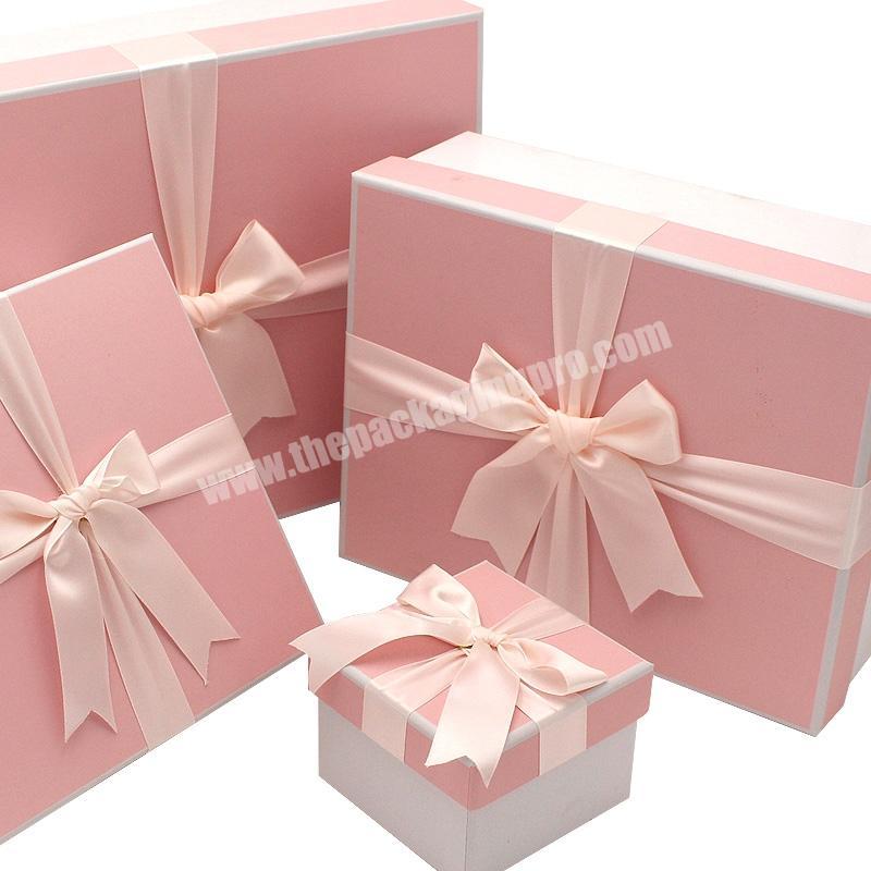 Paper Packaging Gift Boxes Lid and Base Box with Ribbon Print Gift & Craft,gift Packaging Wholesale Custom 10-15 Days JC Display