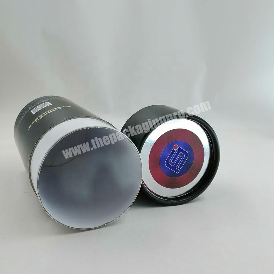 Paper Tube Box Packaging With Metal Lid Eco Friendly Food Grade Paper Tube For Ice Cream Packing