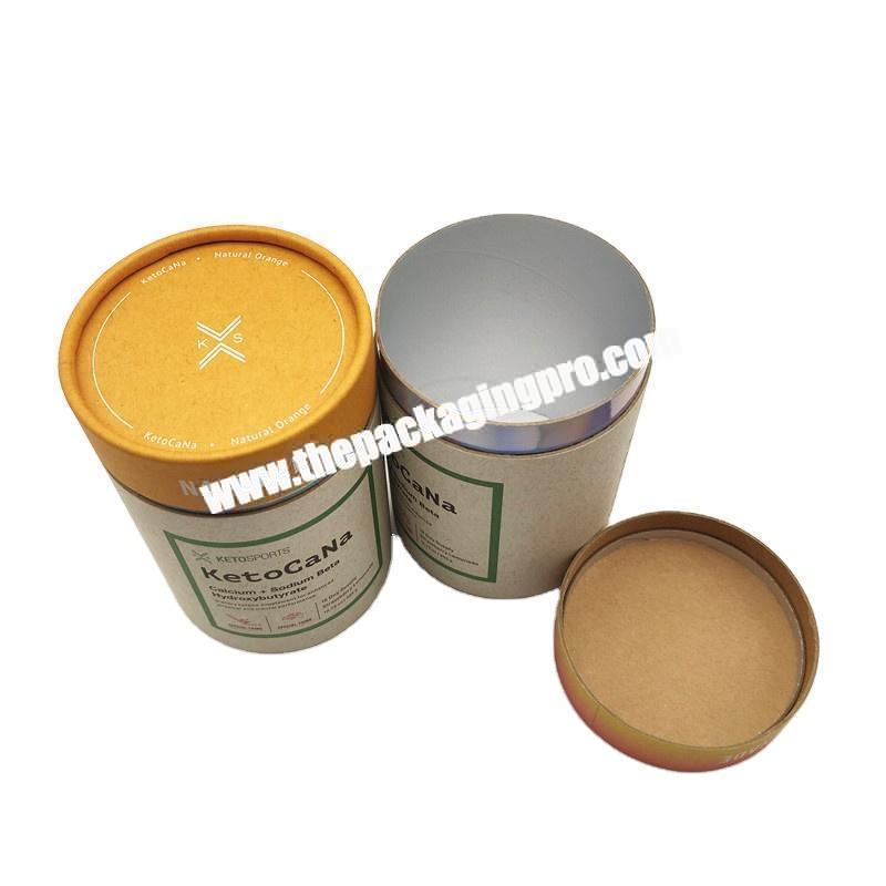 Custom Design Size Paperboard Tube Box for Green tea/loose tea/ eco paper tube packaging Chinese Supplier Aluminum Lining