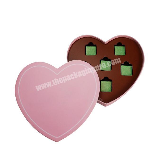 Paper two pieces heart shape compartment disposable craft chocolate lunch box