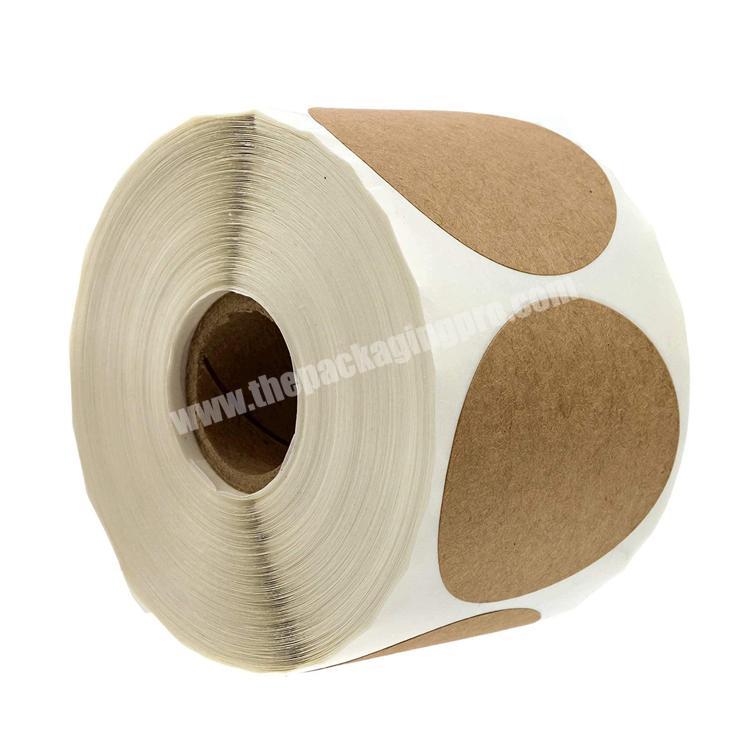 Permanent Adhesive printing Natural Brown Kraft Stickers 500 Packaging Labels for custom sticker