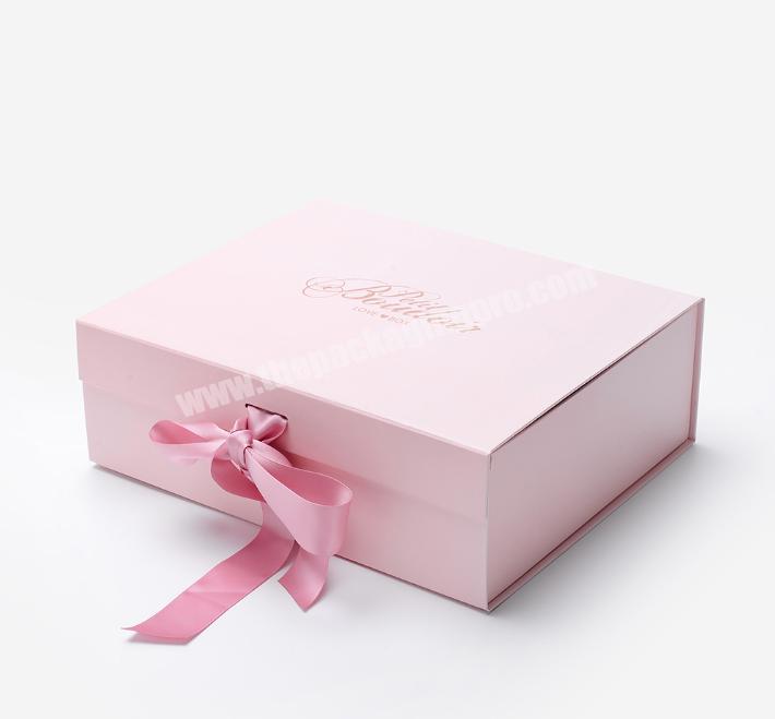 Pink Gift Packaging Box Custom Logo