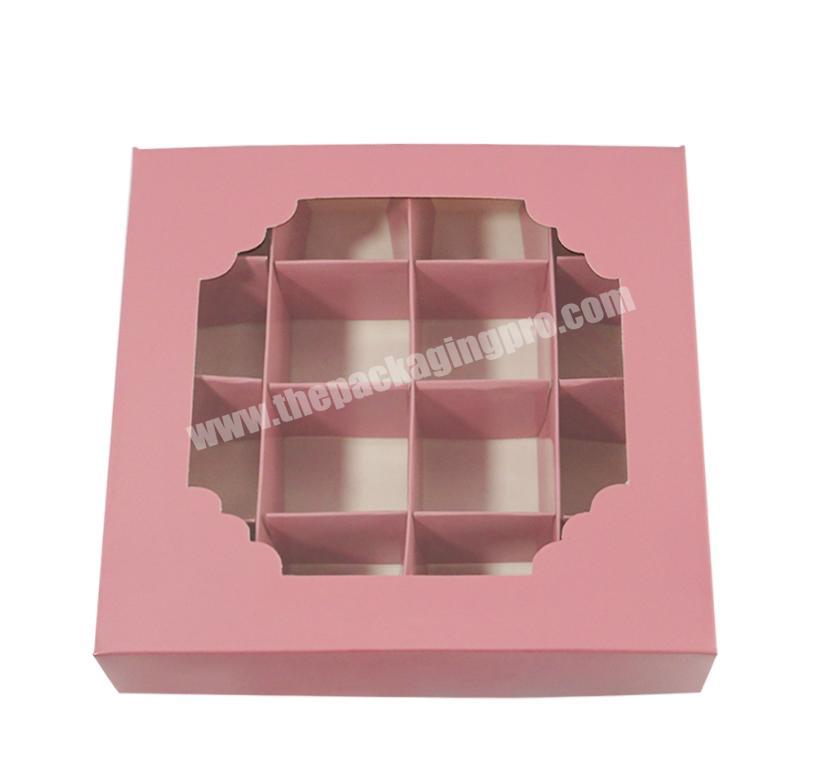 Pink bright face 16 grid chocolate candy dessert packaging gift box with window