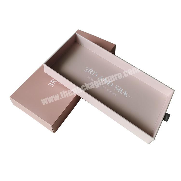 Shop Popular Design Custom Printing Pink Paperboard Luxury Sliding Box For Pillowcase Packaging Drawer Boxes