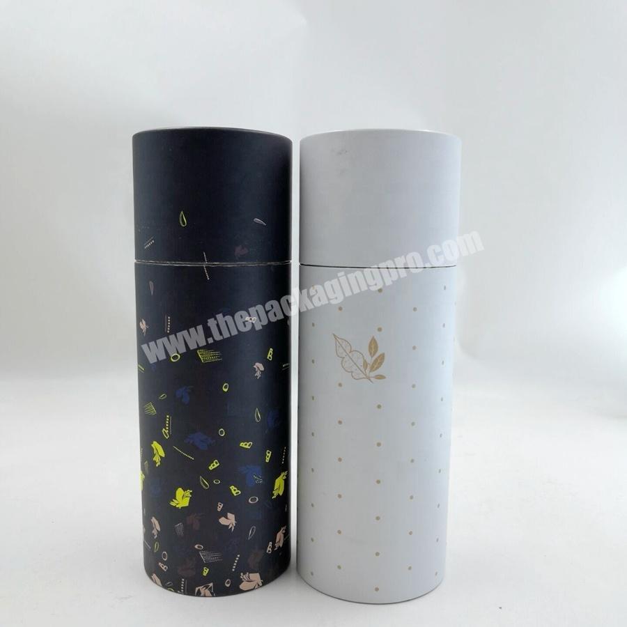 Premium alcohol bottle kraft paper tube embossed packaging box tin lid