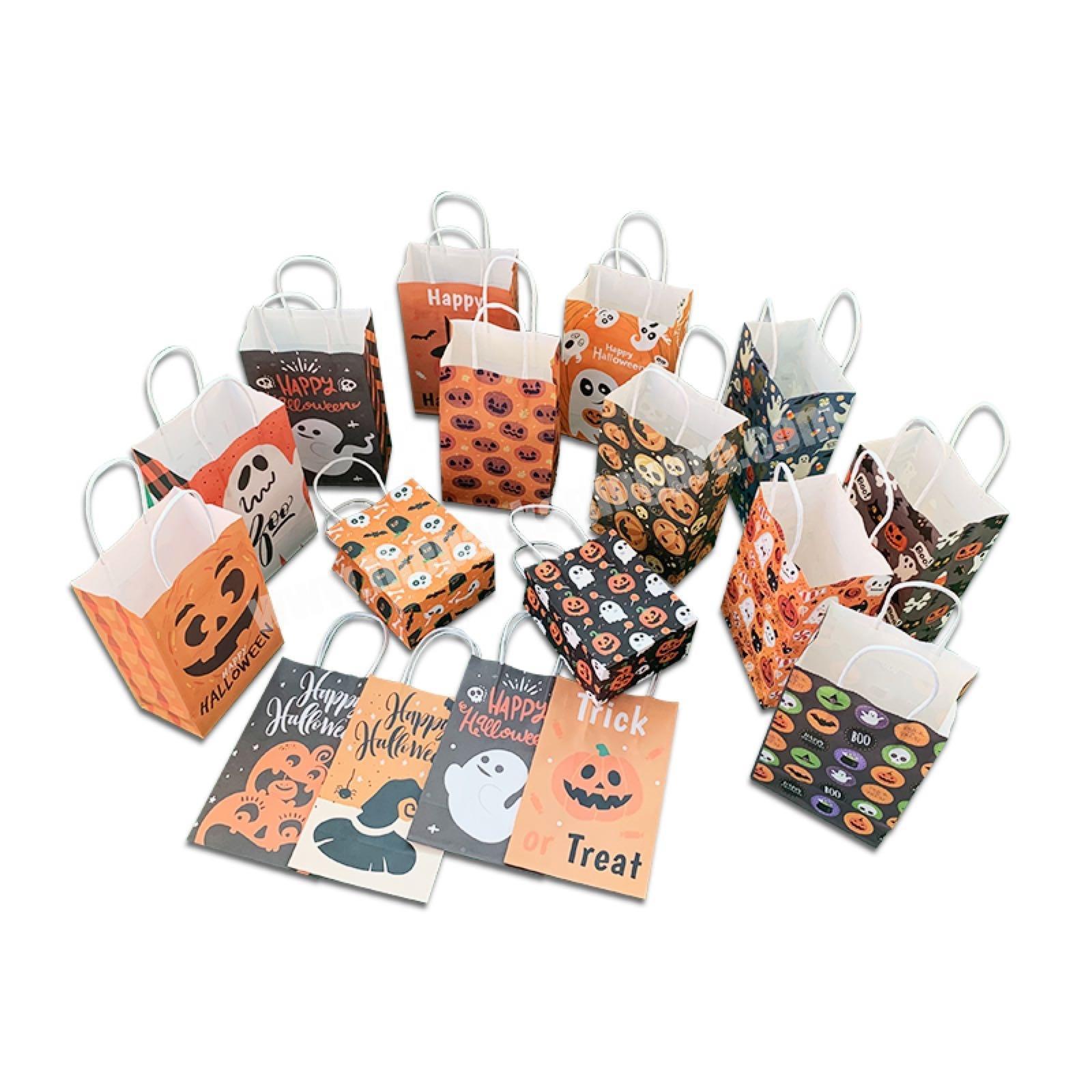 Printed Craft Fancy Halloween Luxury Shopping Paper Gift Bags With Handles