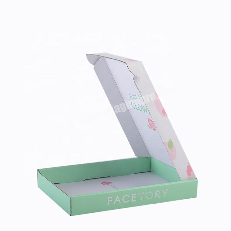 Glossy green folding paper embossing box for facial cream packaging