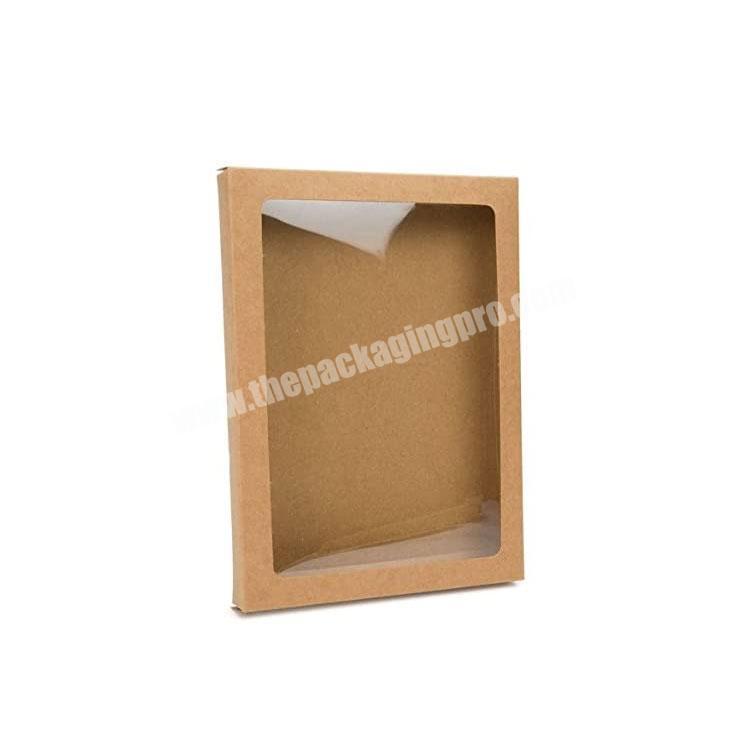 Protects Stationary, Cosmetics, Treats, Favors small Kraft Paper Window Box with Attached PET Sheet