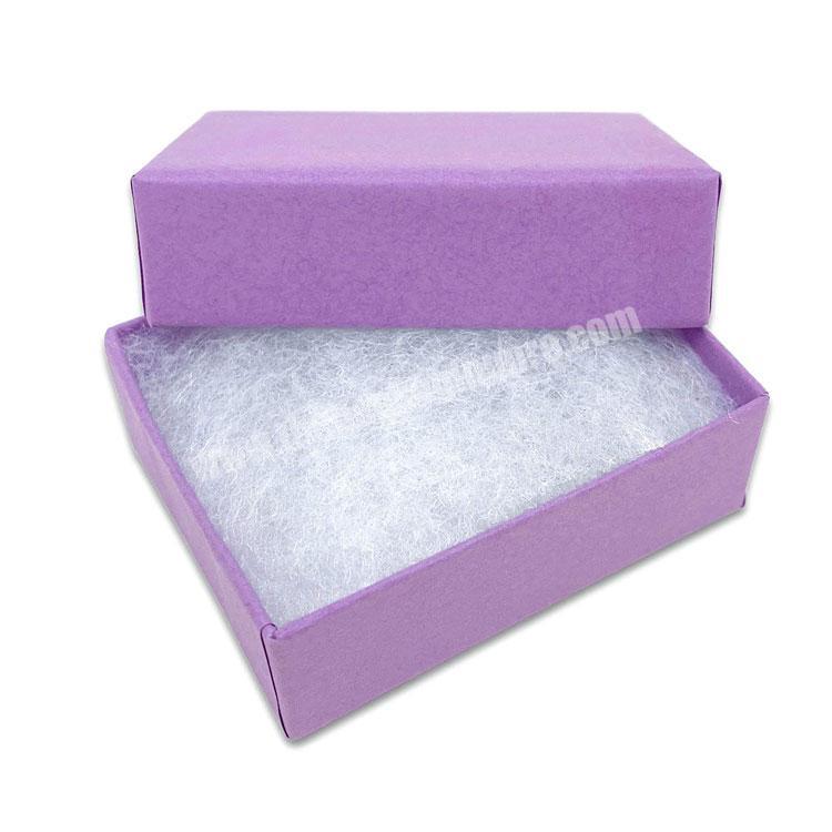 Purple Lavender Cotton Filled Cardboard Paper Jewelry Gift packaging Box